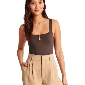 Abercrombie Ponte Notch-Neck Bodysuit